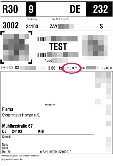 Screenshot des generierten Versandlabels