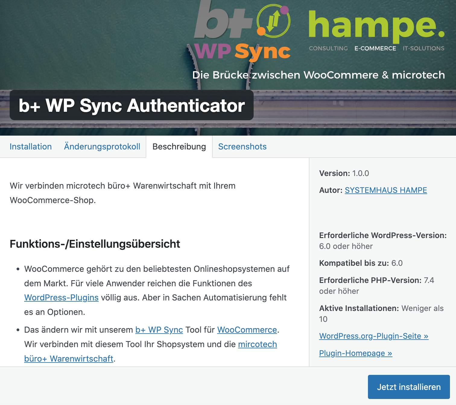 Wordpress Plugin - b+ WP sync Authenticator